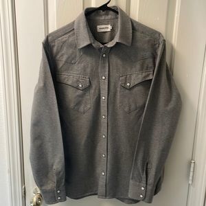Taylor Stitch Western Shirt in Olive Melange Medium